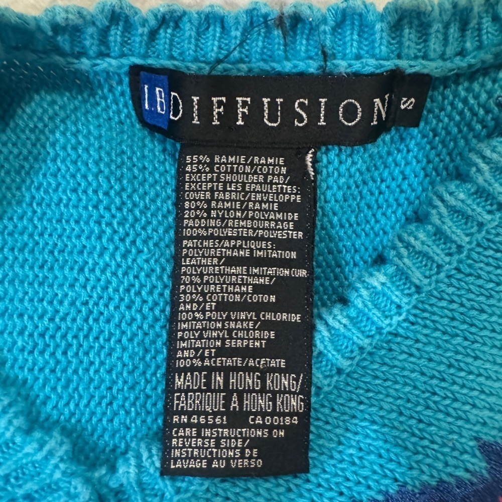 Diffusion Vintage Colorful Embroidered Blue Sweater - Picture 3 of 5